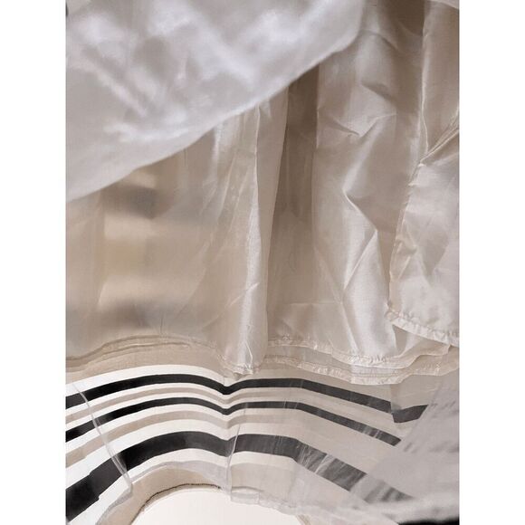 Moon Womens Lined Organza Circle Midi Skirt White Black Striped Sz S - Picture 5 of 15